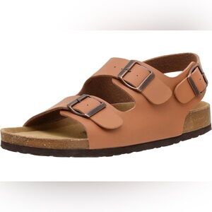 CUSHIONAIRE Men's Leland Cork footbed Sandal